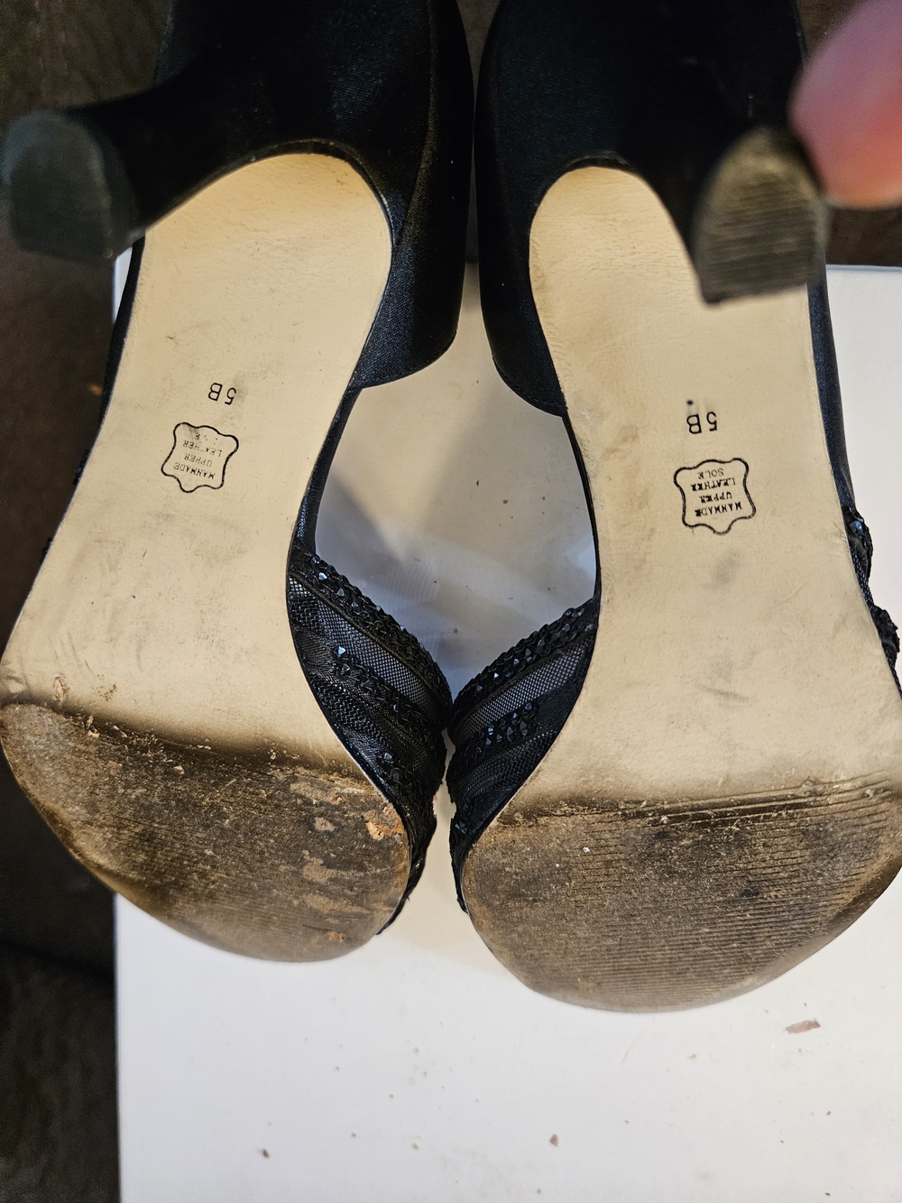 Caparros Black Open-Toe Rhinestone Accent Heels - Picture 5 of 5